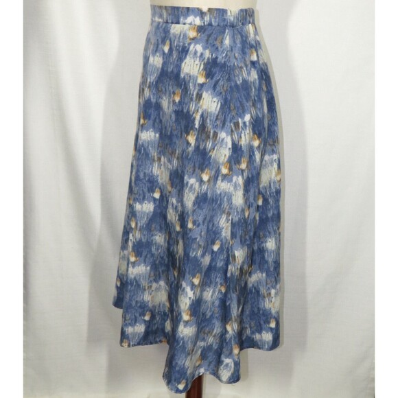Women's Blue Multi Abstract Print A Line Midi Skirt Size Small - Picture 3 of 5